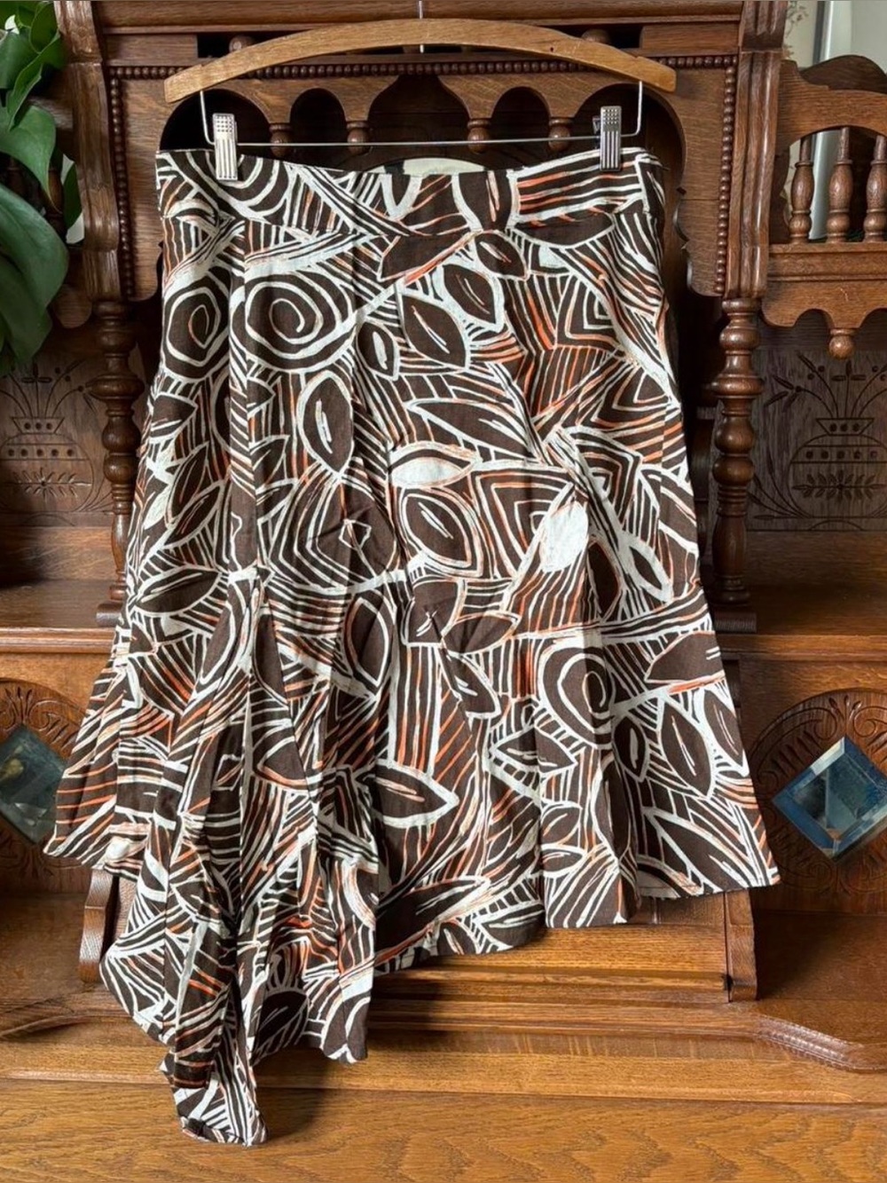 Beautiful 90s linen boho asymmetrical fairy festival skirt